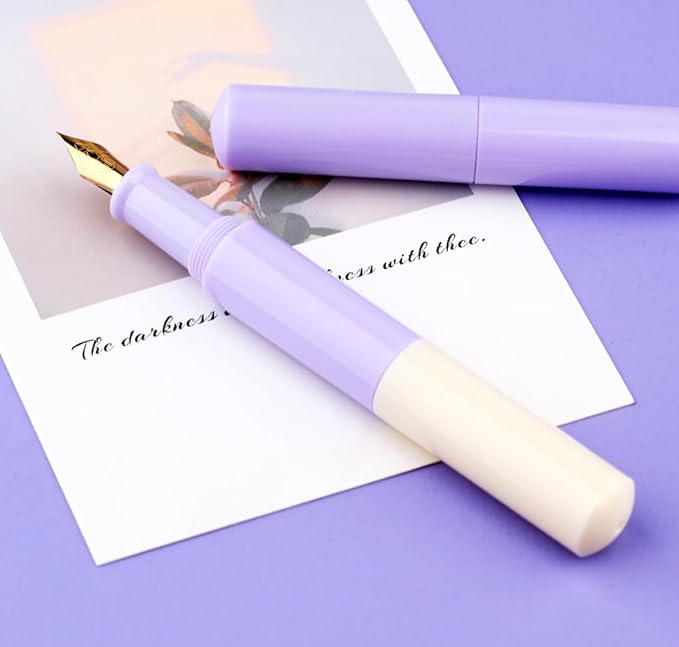 czxwyst Majohn Wancai 2.0 Mini Pocket-Size Eyedropper Fountain Pen (EF Nib 0.38mm, Purple Sweetheart)