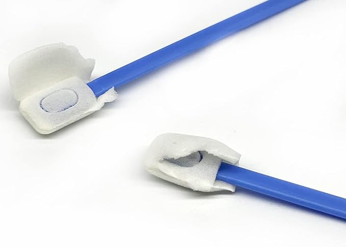 Wellgler's 5.11" Foam Swabs, Printer Cleaning Swabs for Print Heads, Cars, Camera Lenses, Optical Devices (200 Pieces Blue)