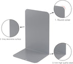 MSDADA Bookends, Book Ends for Book Shelves, Bookends for Office, Book Ends for Heavy Books, Metal Bookend Supports, Modern Minimalist Style Bookends, Grey(4 Pairs/8pcs)