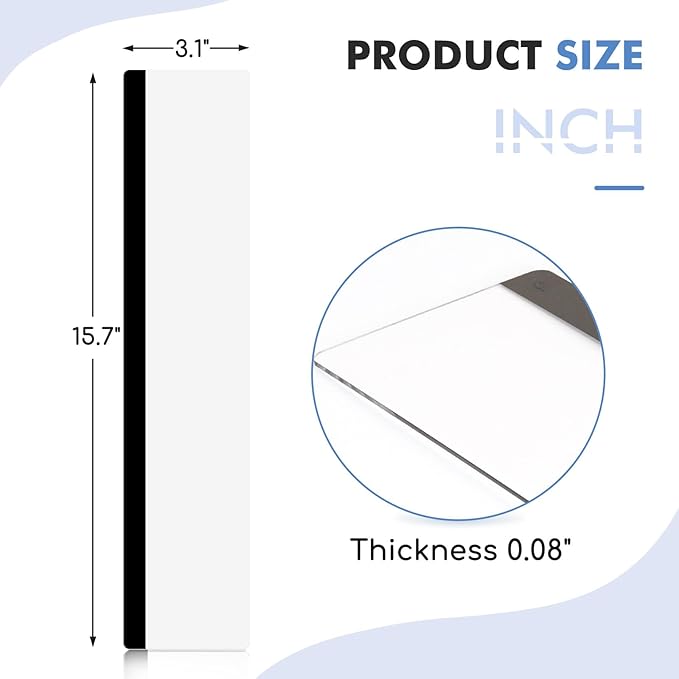 DOLLAR BOSS Monitor Memo Boards for Computers Office Desk Accessories 15.7" x 3.1" Transparent Acrylic Monitor Side Panel Multifunction Message Board Screen Note Holder for Office Home Work Desk