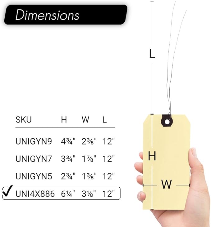 INNOVART Shipping Tags Double Wired 6 1/4" x 3 1/8", Manila Wire Tags With Reinforced Eyelet, Case of 100