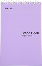 Mintra Office Steno Book - (Pastel Colors, 4 Pads/Pack, Graph Ruled) - 6inx9in, 70 Sheets, Notebook for writing notes in school, university, college, work, office