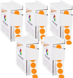 ChromaLabel 1/2 Inch Circle Sticker Labels, Easy to Write On Color Coding Labels, Removable Sticky Dots - 1000 Orange Dot Label Stickers per Dispenser Box, Orange Stickers - Case of 5