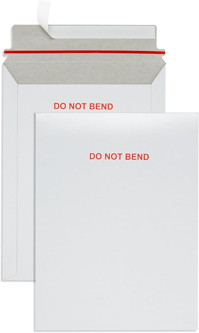 Blue Summit 100 Pack Rigid Mailers 9x12, Heavy Duty 450 GSM Cardboard Envelopes, Do Not Bend Photo Mailers, Cardboard Envelopes for cards, Paper Document, and Magazine