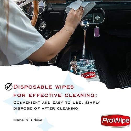 ProWipe Car Cleaning Wipes - Car Interior Cleaner, Dashboard Cleaner, 2x40-80 Count, Residue-Free Wipes for Interior Surfaces, From Dashboard to Leather Seats, Must Have Accessories