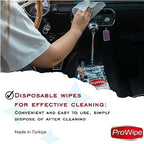 ProWipe Car Cleaning Wipes - Car Interior Cleaner, Dashboard Cleaner, 2x40-80 Count, Residue-Free Wipes for Interior Surfaces, From Dashboard to Leather Seats, Must Have Accessories