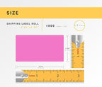 HOUSELABELS 2.25" x 1.25" Pink Address Labels on 1" Core Compatible with Zebra and Rollo Printers, 1 Roll / 1,000 Labels per Roll