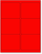 NextDayLabels - 8-1/2 x 11 Neon Color High Light Fluorescent Labels for Laser & Inkjet Printer (Red Fluorescent, 4" x 3-1/3" - 6 Per Page | 150 Labels)