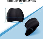 Really Plush Lumbar Support Pillow for Car Seat, Perfectly Balanced 100% Memory Foam Lumbar Pillow - Breathable Removable Cover & Ergonomic Design, Back Pillow for Back Pain Relief(Black, 1PC)