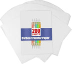 200 Sheets White Carbon Transfer PaperGraphite Tracing Paper with Embossing Styluses for DIY Wood Paper Canvas and Other Art Craft Surfaces