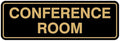 Standard Conference Room Sign - Black/Gold - Medium 5 Pack