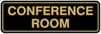 Standard Conference Room Sign - Black/Gold - Medium 5 Pack