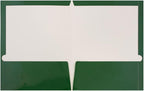 JAM PAPER Laminated Two Pocket Glossy School Folders - Letter Size - High Gloss Green - Bulk 25/Pack