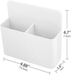 MoKo Pack of 2 Magnetic Dry Erase Marker Holder, Pen Pencil Holder Storage Organizer for Whiteboard, Refrigerator and Other Magnetic Surfaces, White