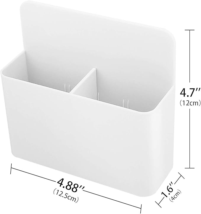 MoKo Pack of 2 Magnetic Dry Erase Marker Holder, Pen Pencil Holder Storage Organizer for Whiteboard, Refrigerator and Other Magnetic Surfaces, White