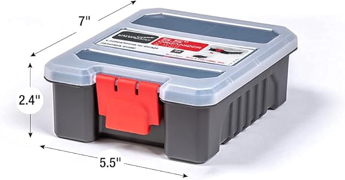 Mini Parts Organizer Box – Small Hardware Storage Case with 6 Compartments & Divider – Compact Nylon Container for Screws, Beads, Tackle, or Travel Toolbox