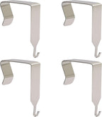 OSVJE 4 PCS Over The Door Hook, Universal Cubicle Hangers Metal Partition, Office Hook for Hanging File Bins/Keys/Whiteboard (Silver)