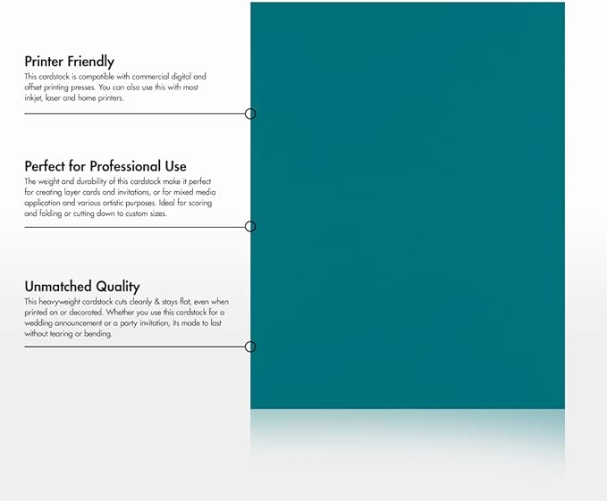 LUXPaper 8.5" x 11" Cardstock | Letter Size | Teal | 100lb. Cover (183lb. Text) | 50 Qty