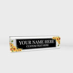 Signs ByLITA Floral Pattern Customized Nameplate | Harvest Sun Personalized Full Color Acrylic Desk Sign