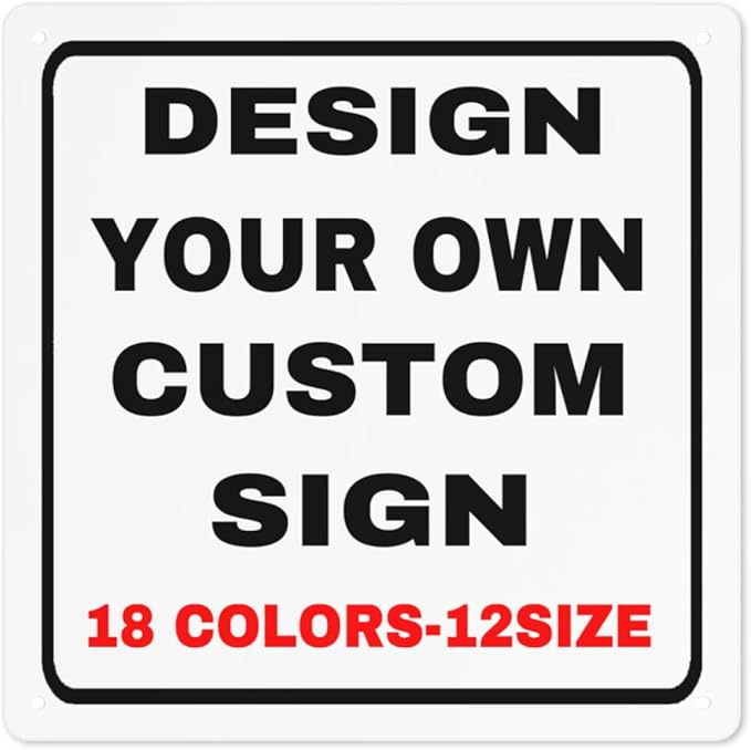 Custom Outdoor Metal Personalized Signs With Your Photo, Text, Logo - Decorative House Wall Sign for Business, Workplace, Office, Home