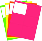 JAM PAPER Shipping Address Labels - Large - 3 1/3 x 4 - Assorted Neon Colors - 120/Pack