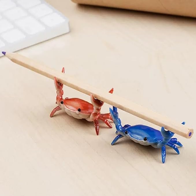 Crab Pen Holder for Desk, Cute Multifunctional Weightlifting Desk Crab Pencil Holder Organizer for Pens, Pencils & Makeup, Funny Desktop Decor Gift for Home Office School (Purple)