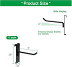 PYBTOOL 4 Inch Gridwall Hooks, Grid Panel Hanging Hooks for Retail, Home, and Workspace Organization, Displays, and Storage Solutions(40Pack,Black)…