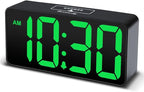 DreamSky Small Digital Alarm Clock for Bedroom, Large Big Numbers Display with Brightness Dimmer, Electric Bedside Desk Clock with USB Charging Port, Adjustable Alarm Volume, USB-C Adapter Powered