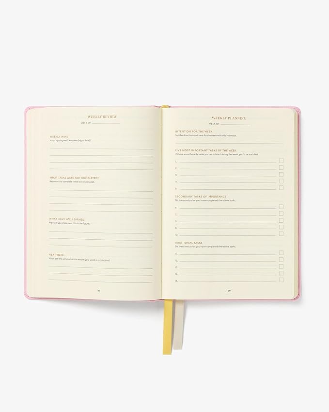 Intelligent Change - 3-Month Productivity Planner, Productivity Tools for Time-Management and Mindfulness, Daily To-Do List, A5 Undated Quarterly Planner (Pink)