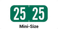 MINI 2025 Year Stickers, Doctor Stuff 2025 Chart Stickers, Green Color Coded, Tab 1287 Style, USA Made Year Labels for End Tab File Folders, 500 Labels/Roll in a Dispenser Box, 1/2" x 1-1/8"