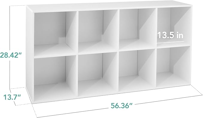 Best Choice Products 8-Cube Storage Organizer, 13.5in Shelf Opening, Bookcase, Display Shelf, Customizable w/ 2 Removable Back Panels – White