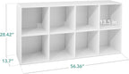 Best Choice Products 8-Cube Storage Organizer, 13.5in Shelf Opening, Bookcase, Display Shelf, Customizable w/ 2 Removable Back Panels – White