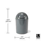 Umbra 1.25 Gallon Mini Waste Can with Removable Swing-Top Lid - Small Garbage Bin for Kitchen, Bathroom, Bedroom, Office - Compact Trash Can Fit Under Tables & Counters - Dark Grey