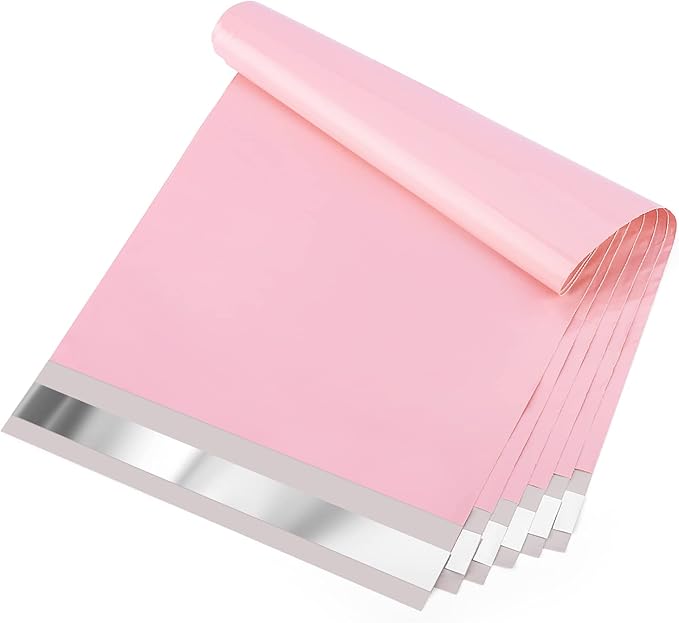 Metronic Poly Mailers 9x12 200 Pack, Strong Adhesive Shipping Bags for Clothing, Waterproof and Tear-Proof Shipping Envelopes, Small Mailers Poly Bags Packaging Bags in Light Pink