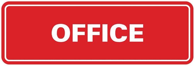 Signs ByLITA Standard Office Sign - Professional Business Signage - Easy to Install (Red) - Small 1 Pack
