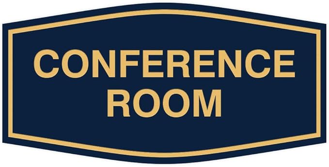 Fancy Conference Room Sign (Blue/Gold) - Small