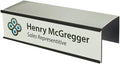 Over the Cube The Original Quality Aluminum, Changeable Cubicle Nameplate Holder, Satin Silver Base, and Matte Black Name Plate Holder, (2.25" cubicle wall depth) - Made in the USA