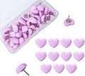 Aoxsie 28pcs Decorative Cute Push Pins Heart Purple Thumbtacks Thumb Tacks Pushpins for Bulletin Cork Boards Office Products