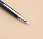 JINHAO 20 Press Fountain Pen, Retractable Capless Resin Pen with Ink Converter (EF Nib 0.4mm, Dark Blue)