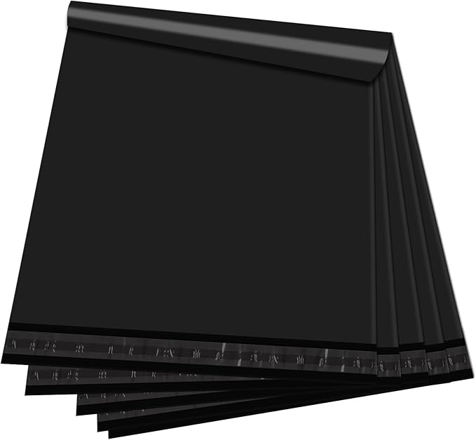 Metronic Poly mailers 10x13'' 100pcs with 4x6 Thermal Labels 100pcs, Strong Adhensive Shipping Bags for Clothing,Waterproof Mailing Bags for Shipping, Shipping Envelopes for Small Business,Black