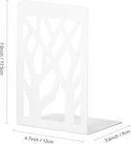 Book Ends for Shelves and Heavy Books - Metal White Bookends 1 Pair - Home Decorative Shelf Holder, Supports, and Stoppers