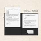 LUXPaper 9" x 12" Presentation Folders | Two Pocket | Midnight Black | 100lb. Cover | 100 Qty
