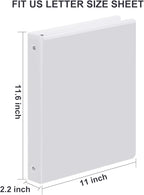 3 Ring Binder 1-1/2 Inch, ViVin Sturdy 1.5"-Round Ring Binder with 2 Interior Pockets, Clear View Cover, PVC-Free, Fits 300 Sheets of 8.5'' x 11'' Paper, Office Home School (6 Pack, White)