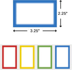 MFLABEL® Colorful Plain Name Tag Labels - 200 Stickers, 3.5 x 2.25 Inch, Colorful Border Name Tags for Office, Meetings, School, Home, Events, and Parties