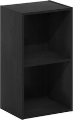Furinno PASIR Book Shelf, 2-Tier Modern Bookshelf, Open Shelves Bookcase 9 x 12 x 21, for Living Room, Bedroom, Home Office, Blackwood