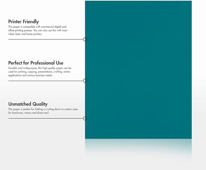 LUXPaper 8.5" x 11" Paper | Letter Size | Teal | 80lb. Text | 250 Qty