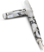 FPR Himalaya V2-Chrome Ultra Flex Nib Pen - Twist-Style Converter Filled Calligraphy Pens for Writing - Fancy Pens for Men & Women - Flex Fountain Pen w/Metal Clip & Cap Ring (Taj Mahal Acrylic)