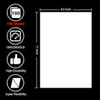 OcePor 100 Sheets White Cardstock 8.5” x 11”, 65lb/180gsm White Card Stock, Thick Card Stock Paper, Heavy Cardstock Paper for Printer, Resume, Scrapbooks, Art, Crafts, Business Cards