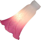 Bieye LS02 Lily Flower Blown Glass Lampshade (White Pink, Opening I.D. 1.26" x O.D. 1.5")