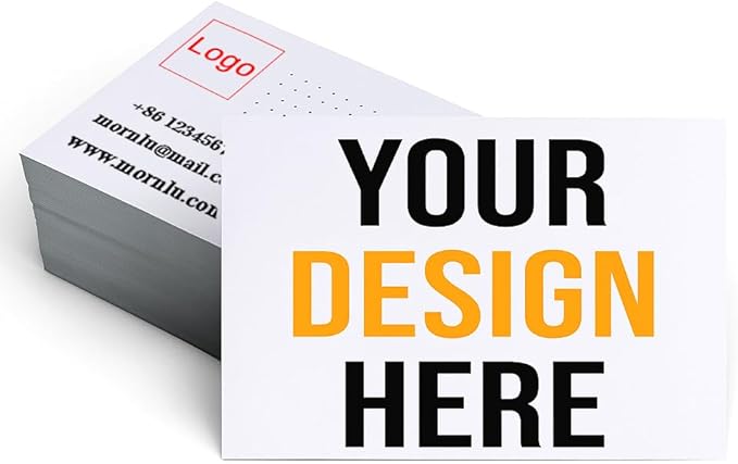 1000Pcs Custom Business Cards Add Photo/Text/LOGO Personalized Business Cardsfor Small Business 300gsm Matte Paper Front & Back Sides Printed 3.5" x 2"